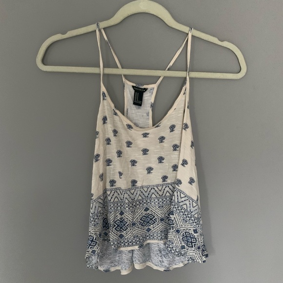 cream and blue colored tank top - Picture 1 of 1